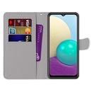 For Samsung Galaxy A02 / M02 Coloured Drawing Cross Texture Horizontal Flip PU Leather Case with Holder & Card Slots & Wallet & Lanyard(Yellow Black Logo)