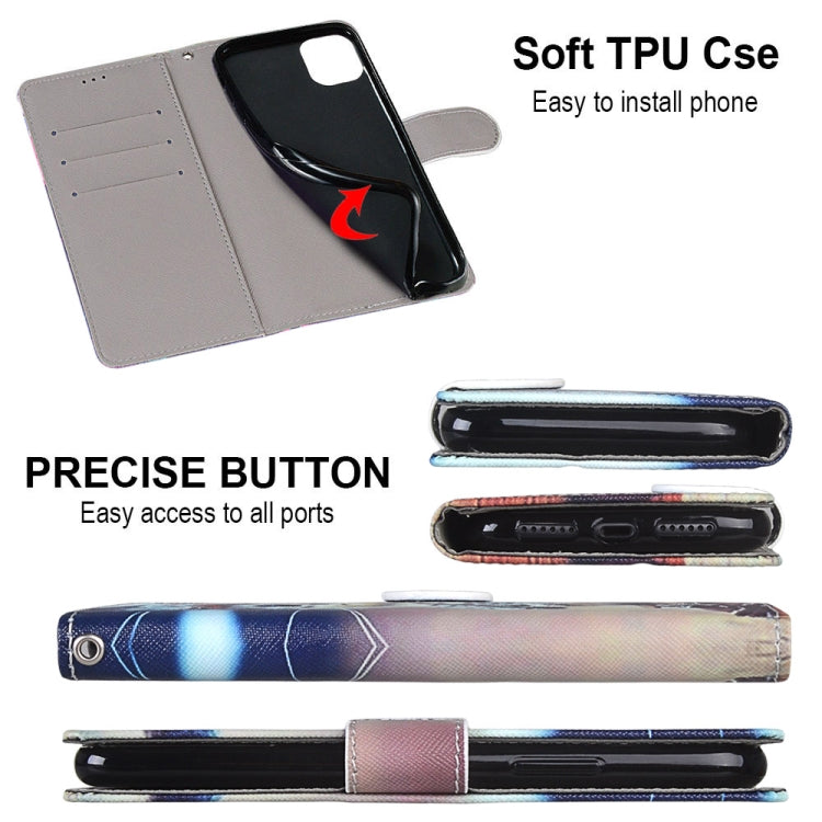 For Samsung Galaxy A12 / M12 Coloured Drawing Cross Texture Horizontal Flip PU Leather Case with Holder & Card Slots & Wallet & Lanyard(Leather Shoes Cat)