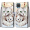 For Samsung Galaxy A12 / M12 Coloured Drawing Cross Texture Horizontal Flip PU Leather Case with Holder & Card Slots & Wallet & Lanyard(Big Cat Holding Kitten)