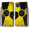 For Samsung Galaxy A12 / M12 Coloured Drawing Cross Texture Horizontal Flip PU Leather Case with Holder & Card Slots & Wallet & Lanyard(Yellow Black Logo)