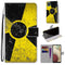 For Samsung Galaxy A12 / M12 Coloured Drawing Cross Texture Horizontal Flip PU Leather Case with Holder & Card Slots & Wallet & Lanyard(Yellow Black Logo)