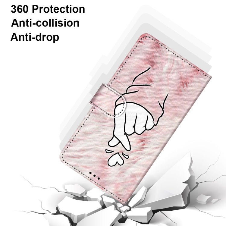 For Samsung Galaxy A12 / M12 Coloured Drawing Cross Texture Horizontal Flip PU Leather Case with Holder & Card Slots & Wallet & Lanyard(Pink Hands Heart)