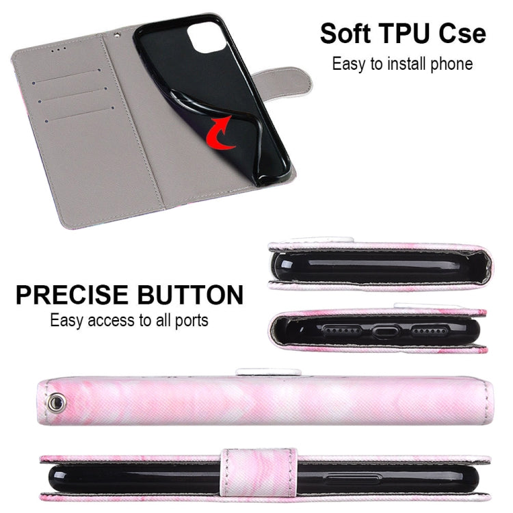 For Samsung Galaxy A12 / M12 Coloured Drawing Cross Texture Horizontal Flip PU Leather Case with Holder & Card Slots & Wallet & Lanyard(Pink Hands Heart)