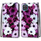 For Samsung Galaxy A12 / M12 Coloured Drawing Cross Texture Horizontal Flip PU Leather Case with Holder & Card Slots & Wallet & Lanyard(Chrysanthemum Pink White Purple)