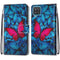 For Samsung Galaxy A12 / M12 Coloured Drawing Cross Texture Horizontal Flip PU Leather Case with Holder & Card Slots & Wallet & Lanyard(Blue Red Butterfly)