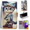 For Samsung Galaxy A52 5G Coloured Drawing Cross Texture Horizontal Flip PU Leather Case with Holder & Card Slots & Wallet & Lanyard(Leather Shoes Cat)