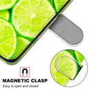 For Samsung Galaxy A52 5G Coloured Drawing Cross Texture Horizontal Flip PU Leather Case with Holder & Card Slots & Wallet & Lanyard(Green Lemon)