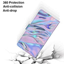 For Samsung Galaxy A52 5G Coloured Drawing Cross Texture Horizontal Flip PU Leather Case with Holder & Card Slots & Wallet & Lanyard(Fluorescent Water Texture)
