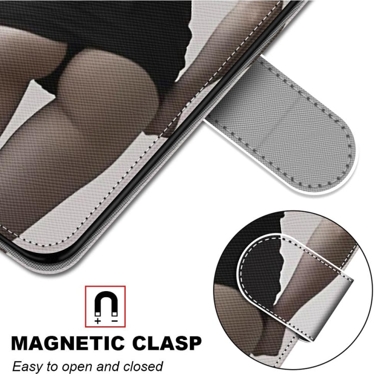 For Samsung Galaxy A52 5G Coloured Drawing Cross Texture Horizontal Flip PU Leather Case with Holder & Card Slots & Wallet & Lanyard(Upskirt)