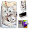 For Samsung Galaxy A52 5G Coloured Drawing Cross Texture Horizontal Flip PU Leather Case with Holder & Card Slots & Wallet & Lanyard(Big Cat Holding Kitten)