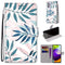 For Samsung Galaxy A52 5G Coloured Drawing Cross Texture Horizontal Flip PU Leather Case with Holder & Card Slots & Wallet & Lanyard(Pink Green Leaf)