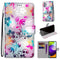 For Samsung Galaxy A52 5G Coloured Drawing Cross Texture Horizontal Flip PU Leather Case with Holder & Card Slots & Wallet & Lanyard(Gradient Colorful Flower)