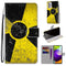 For Samsung Galaxy A52 5G Coloured Drawing Cross Texture Horizontal Flip PU Leather Case with Holder & Card Slots & Wallet & Lanyard(Yellow Black Logo)