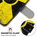 For Samsung Galaxy A52 5G Coloured Drawing Cross Texture Horizontal Flip PU Leather Case with Holder & Card Slots & Wallet & Lanyard(Yellow Black Logo)