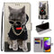 For Samsung Galaxy A52 5G Coloured Drawing Cross Texture Horizontal Flip PU Leather Case with Holder & Card Slots & Wallet & Lanyard(Golden Chain Grey Cat)