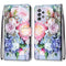 For Samsung Galaxy A52 5G Coloured Drawing Cross Texture Horizontal Flip PU Leather Case with Holder & Card Slots & Wallet & Lanyard(Light Pink Bouquet)