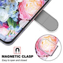 For Samsung Galaxy A52 5G Coloured Drawing Cross Texture Horizontal Flip PU Leather Case with Holder & Card Slots & Wallet & Lanyard(Light Pink Bouquet)