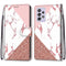 For Samsung Galaxy A52 5G Coloured Drawing Cross Texture Horizontal Flip PU Leather Case with Holder & Card Slots & Wallet & Lanyard(Pink Stone Texture)
