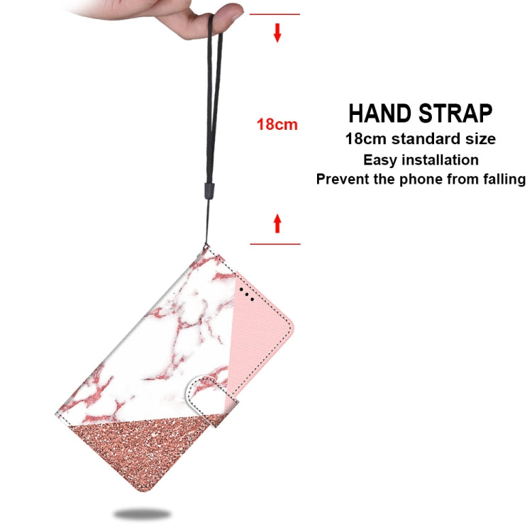 For Samsung Galaxy A52 5G Coloured Drawing Cross Texture Horizontal Flip PU Leather Case with Holder & Card Slots & Wallet & Lanyard(Pink Stone Texture)