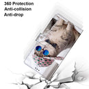 For Samsung Galaxy A52 5G Coloured Drawing Cross Texture Horizontal Flip PU Leather Case with Holder & Card Slots & Wallet & Lanyard(Slant Hat Blue Mirror Cat)
