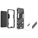 For Samsung Galaxy A02 (EU Version) Punk Armor 2 in 1 PC + TPU Shockproof Case with Invisible Holder(Black)