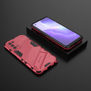 For OPPO Reno5 5G Punk Armor 2 in 1 PC + TPU Shockproof Case with Invisible Holder(Light Red)