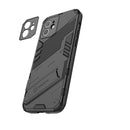 Punk Armor 2 in 1 PC + TPU Shockproof Case with Invisible Holder For iPhone 12(Black)