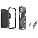 Punk Armor 2 in 1 PC + TPU Shockproof Case with Invisible Holder For iPhone 12(Black)