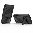Punk Armor 2 in 1 PC + TPU Shockproof Case with Invisible Holder For iPhone 11 Pro Max(Black)