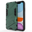 Punk Armor 2 in 1 PC + TPU Shockproof Case with Invisible Holder For iPhone XR(Green)