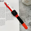 Silicone Color Matching Watch Band For Apple Watch Series 7 41mm / 6 & SE & 5 & 4 40mm / 3 & 2 & 1 38mm(Red+White+Black)