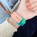 Silicone Color Matching Watch Band For Apple Watch Series 7 41mm / 6 & SE & 5 & 4 40mm / 3 & 2 & 1 38mm(Red+White+Black)