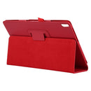 For Lenovo Smart Tab M10 / P10 10.1 inch Litchi Texture Solid Color Horizontal Flip Leather Case with Holder & Pen Slot(Red)