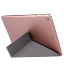 For iPad 10.2 2021 / 2020 / 2019 Silk Texture Horizontal Deformation Flip Leather Case with Holder(Pink)