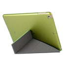 For iPad 10.2 2021 / 2020 / 2019 Silk Texture Horizontal Deformation Flip Leather Case with Holder(Green)