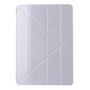 For iPad 10.2 2021 / 2020 / 2019 Silk Texture Horizontal Deformation Flip Leather Case with Holder(Silver)