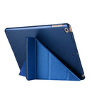 For iPad 10.2 2021 / 2020 / 2019 Silk Texture Horizontal Deformation Flip Leather Case with Holder(Blue)