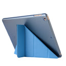 For iPad 10.2 2021 / 2020 / 2019 Silk Texture Horizontal Deformation Flip Leather Case with Holder(Light Blue)