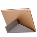 For iPad 10.2 2021 / 2020 / 2019 Silk Texture Horizontal Deformation Flip Leather Case with Holder(Gold)