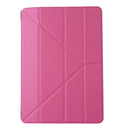 For iPad 10.2 2021 / 2020 / 2019 Silk Texture Horizontal Deformation Flip Leather Case with Holder(Rose Red)