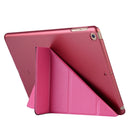 For iPad 10.2 2021 / 2020 / 2019 Silk Texture Horizontal Deformation Flip Leather Case with Holder(Rose Red)