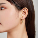 S925 Sterling Silver Silver Leaf Women Earrings