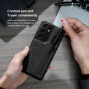 For Samsung Galaxy S21 Ultra 5G NILLKIN Aoge Series Shockproof Leather Case with Card Slot(Brown)