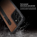 For Samsung Galaxy S21 Ultra 5G NILLKIN Aoge Series Shockproof Leather Case with Card Slot(Brown)