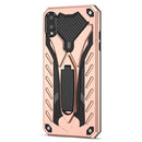 For Samsung Galaxy A02 Shockproof TPU + PC Protective Case with Holder(Rose Gold)