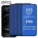 25 PCS 9H 10D Full Screen Tempered Glass Screen Protector For iPhone 12 / 12 Pro(Black)