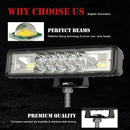 2 PCS Car 6 inch Dual-row Mixed Light Strip Lamp Floodlight & Spotlight Work Light