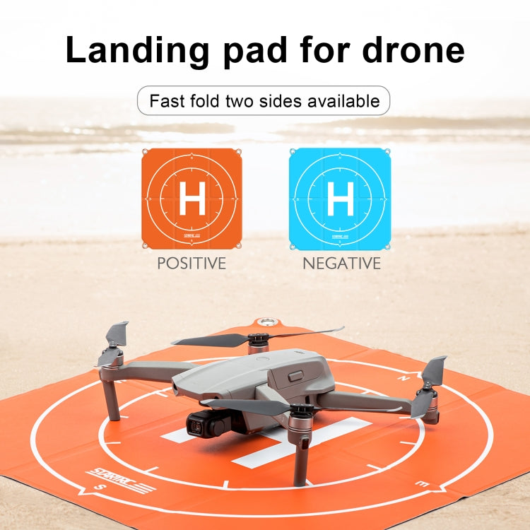 STARTRC 1109143 50cm Portable Drone Universal Foldable Square Parking Apron Landing Pad for DJI FPV / mini 2 / Mavic Air 2 / Air 2S(Orange+Blue)
