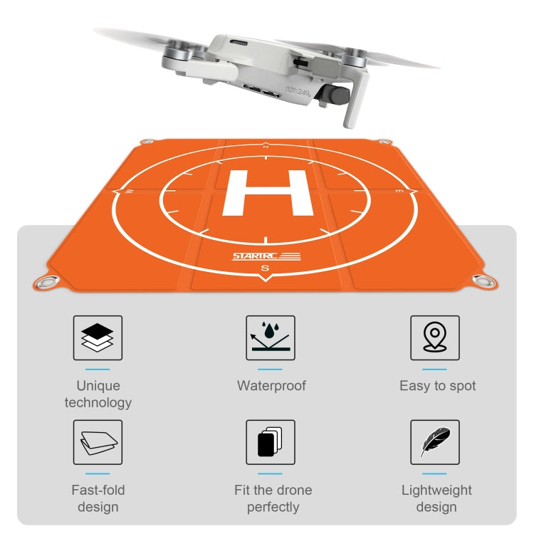 STARTRC 1109143 50cm Portable Drone Universal Foldable Square Parking Apron Landing Pad for DJI FPV / mini 2 / Mavic Air 2 / Air 2S(Orange+Blue)