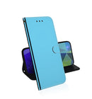 For Samsung Galaxy A52 5G/4G Lmitated Mirror Surface Horizontal Flip Leather Case with Holder & Card Slots & Wallet & Lanyard(Blue)